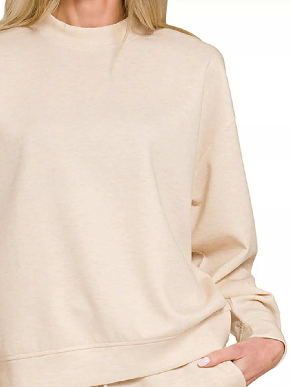 Zenana Scuba Long Sleeve Sweatshirt and Shorts Set - Trendsi - Flyclothing LLC