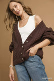 Umgee Cable Knit Pearl Button Cardigan - Trendsi - Flyclothing LLC