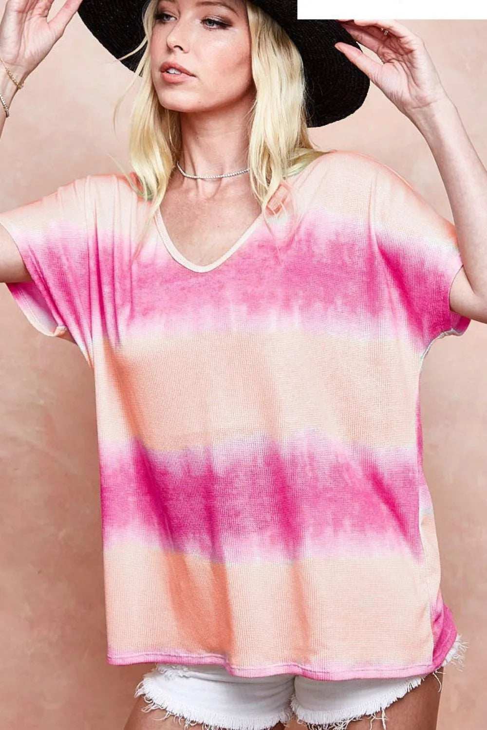 BiBi Tiedye Printed Hacci Knit Top - Trendsi - Flyclothing LLC