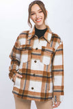 Love Tree Plaid Button Up Shacket - Trendsi - Flyclothing LLC