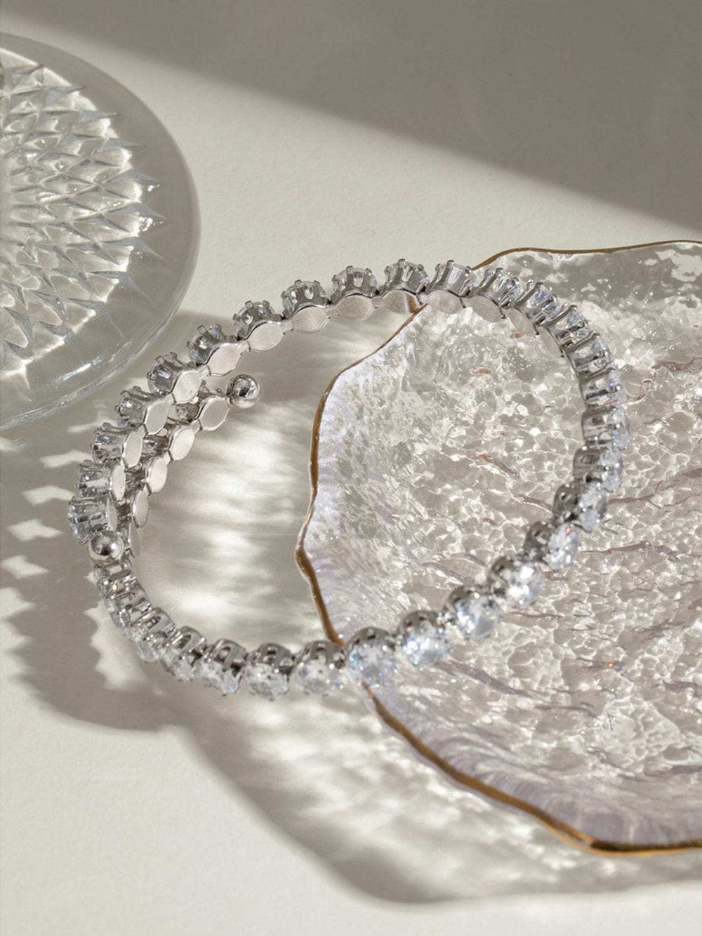 Stainless Steel Inlaid Zircon Bracelet - Trendsi - Flyclothing LLC