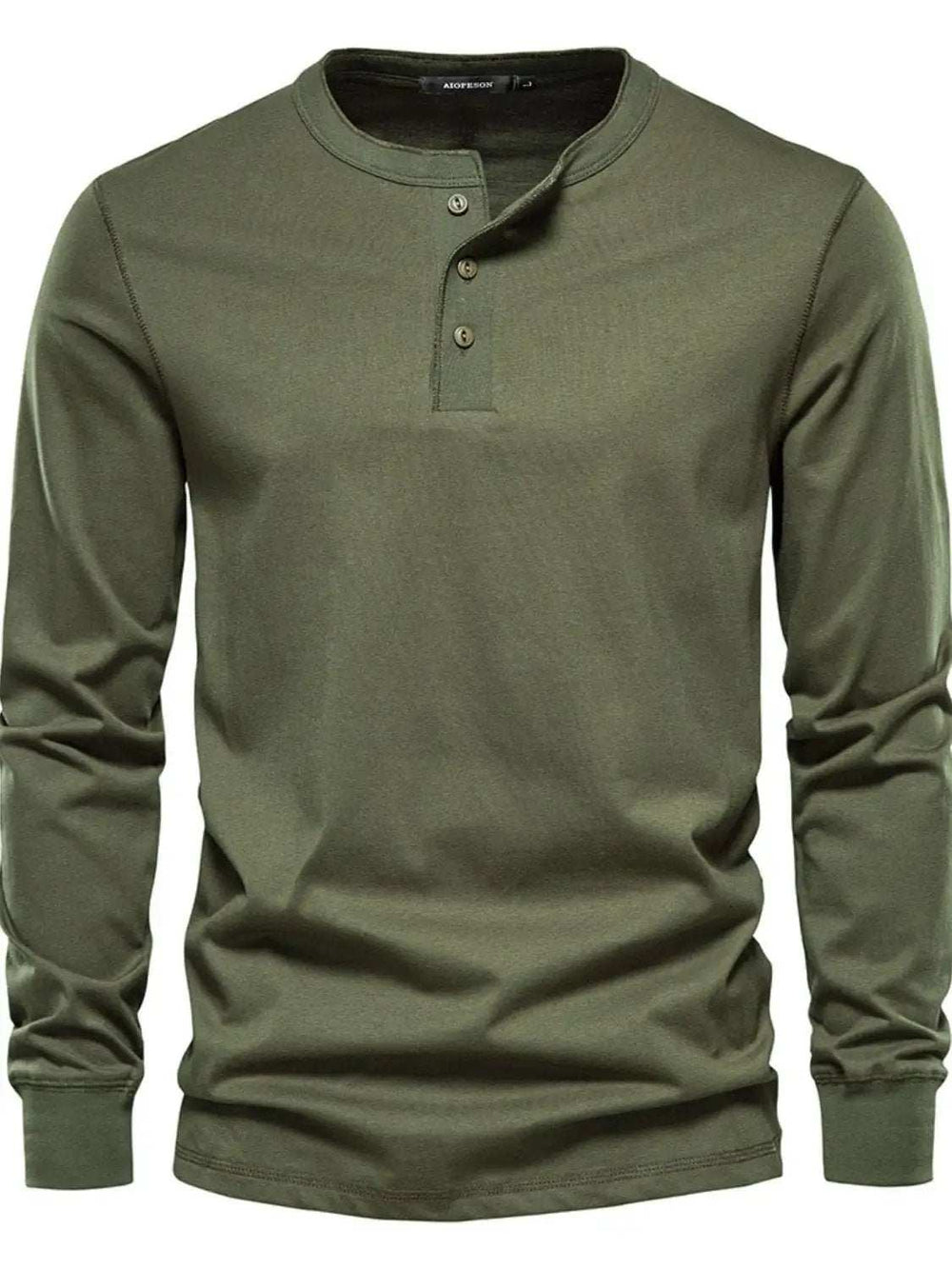 Men's Full Size Quarter Button Round Neck Long Sleeve T-Shirt Plus Size - Trendsi - Flyclothing LLC