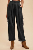 Annie Wear Wide Leg Cargo Satin Pants - Trendsi - Flyclothing LLC