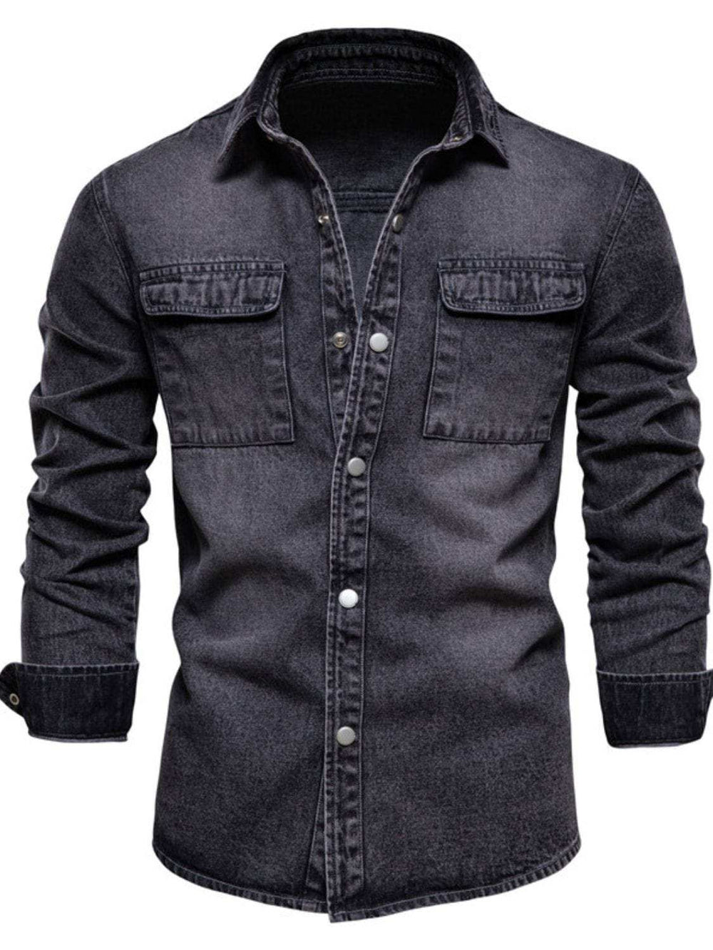 Men's Button Down Chest Pocket Denim Jacket - Trendsi - Flyclothing LLC