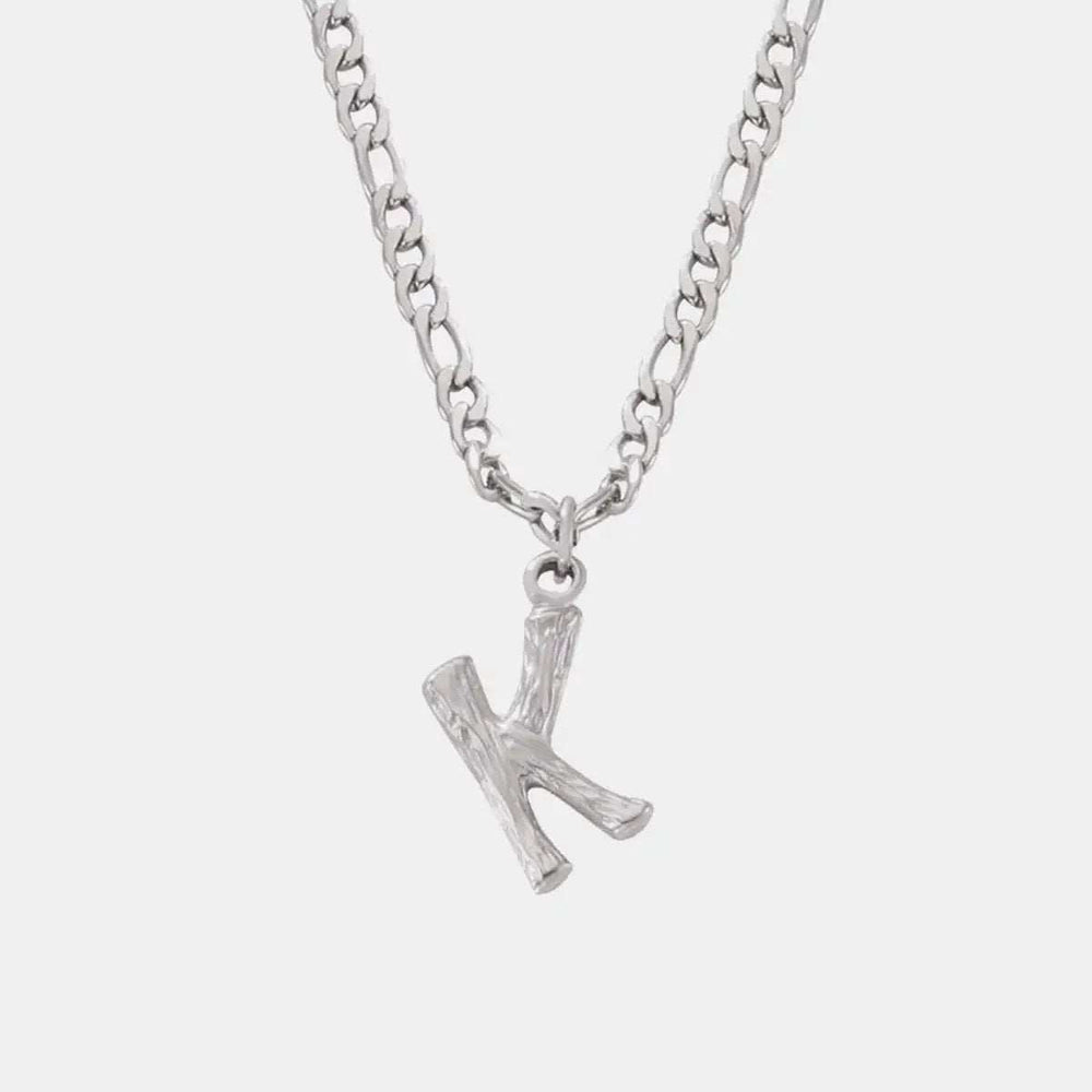 Titanium Steel Letter Pendant Necklace - Trendsi - Flyclothing LLC