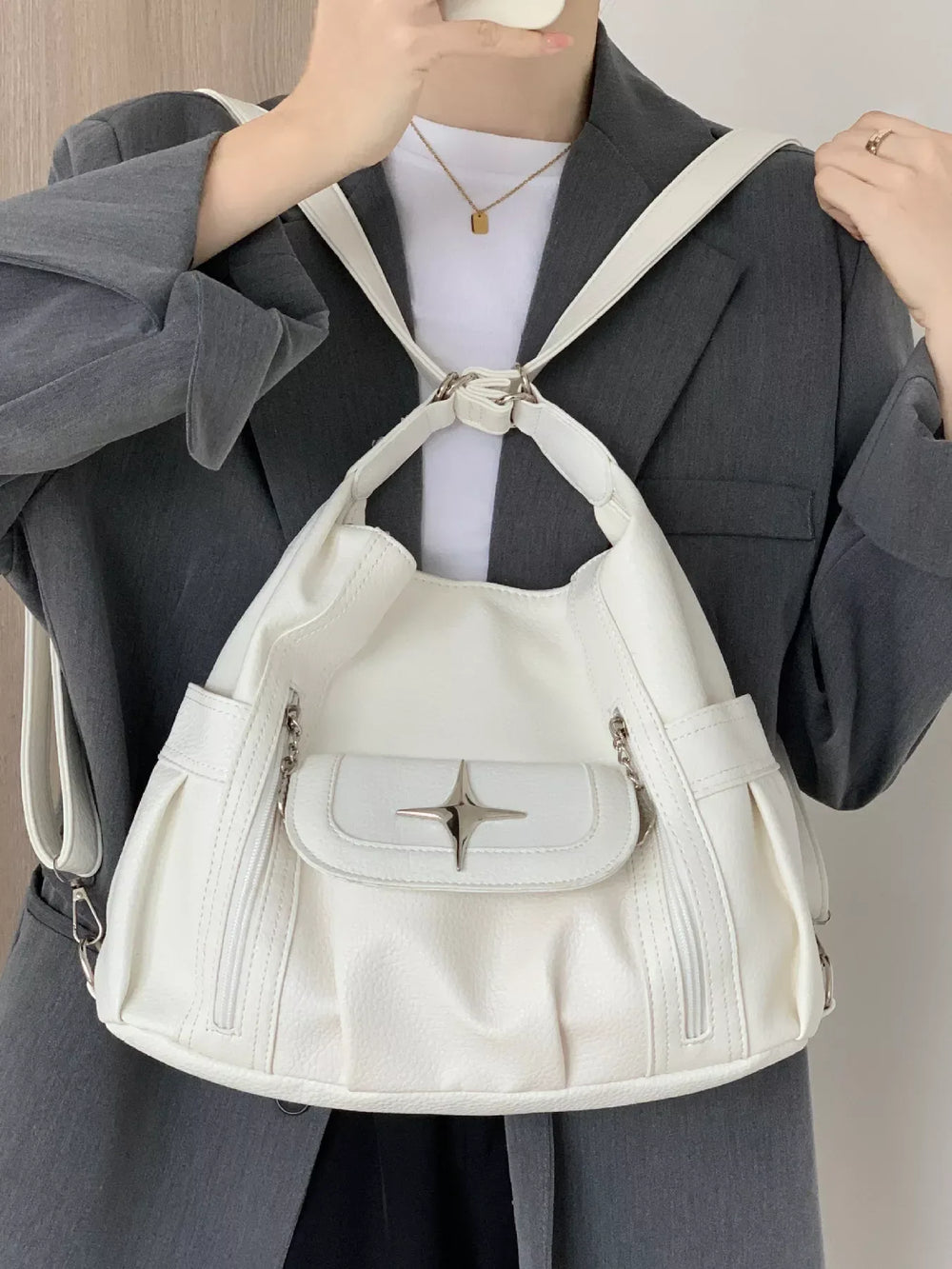 Adjustable Strap Star Decor Convertible Crossbody Bag - Trendsi - Flyclothing LLC