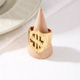 18K Gold-Plated Dollar Sign Ring - Trendsi - Flyclothing LLC