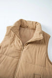 Pocketed Zip Up Turtleneck Vest Coat - Trendsi - Flyclothing LLC