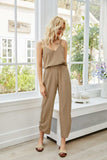 V-Neck Spaghetti Strap Sleeveless Jumpsuit - Trendsi - Flyclothing LLC