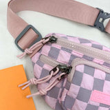 Checkered Adjustable Strap Nylon Crossbody Bag - Trendsi - Flyclothing LLC