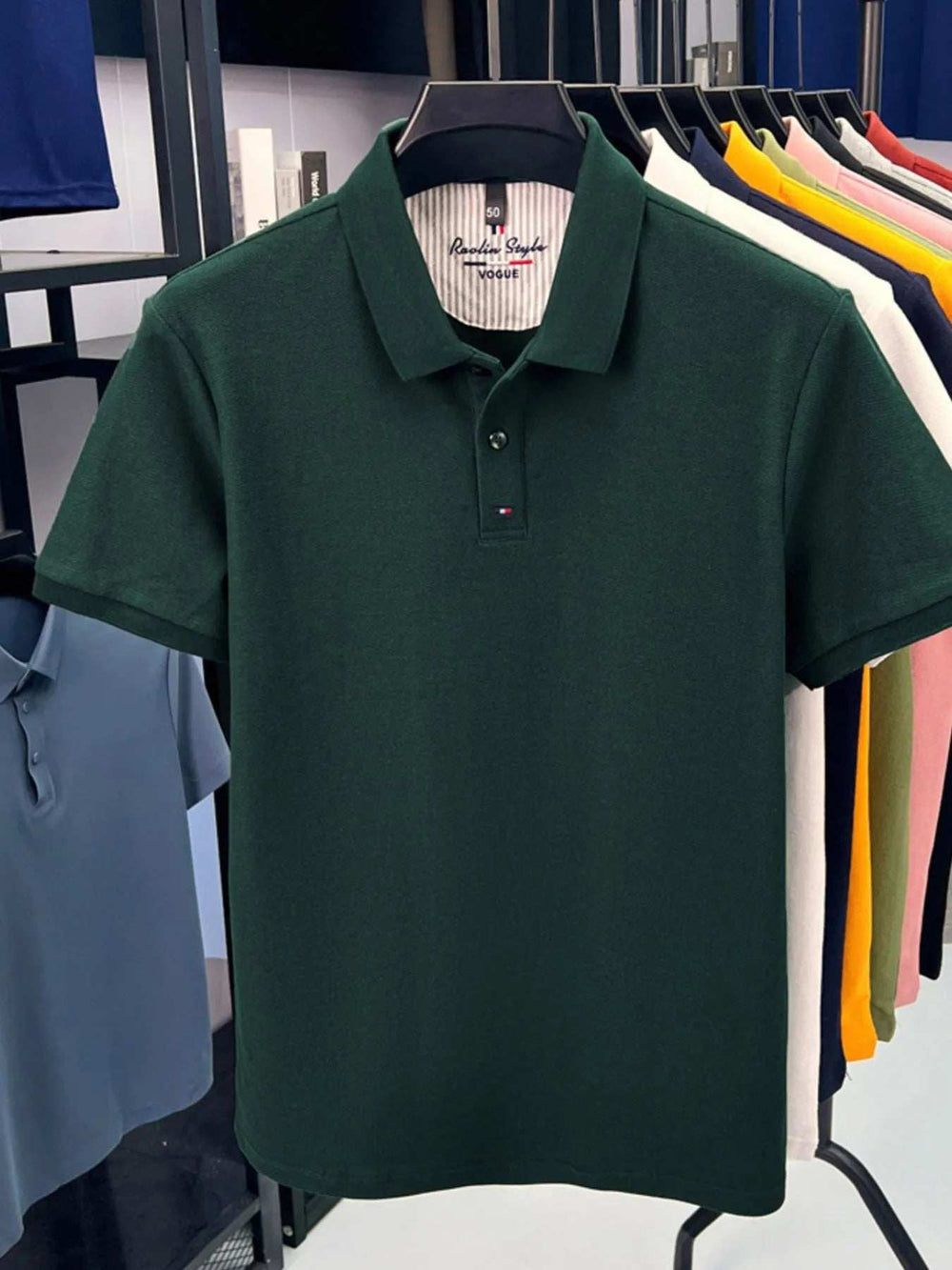 Men's Plus Size Collared Neck Short Sleeve Polo - Trendsi - Flyclothing LLC