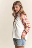 J.NNA Plaid Contrast Button Down Henley Top - Trendsi - Flyclothing LLC