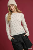 Umgee Bow Print Lightweight Knit Top - Trendsi - Flyclothing LLC