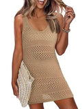 Openwork Scoop Neck Cover Up - Trendsi - Flyclothing LLC