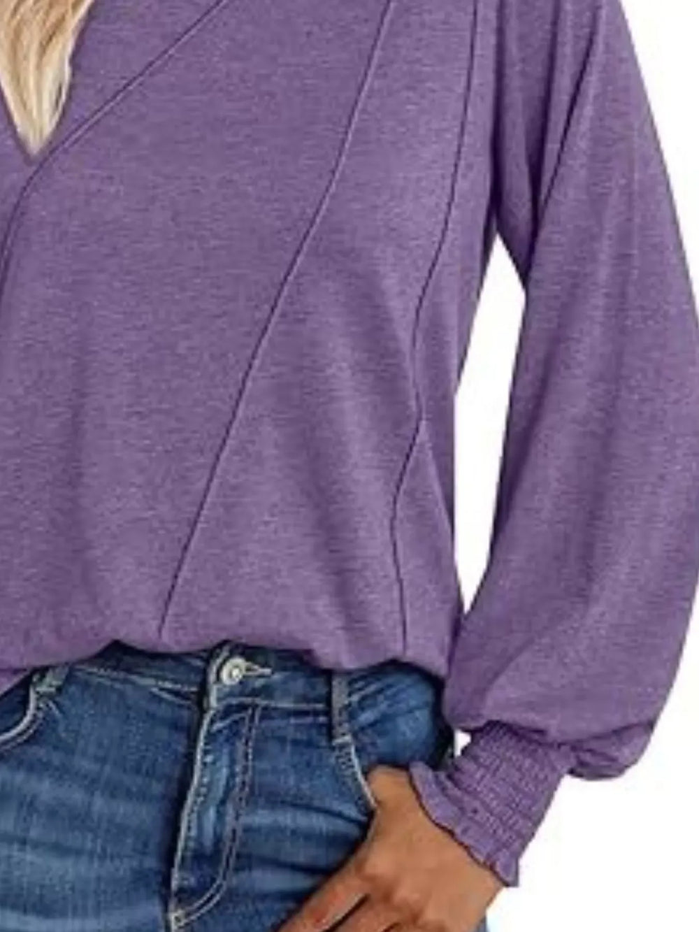 Round Neck Long Sleeve Top - Trendsi - Flyclothing LLC