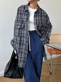 Pocketed Plaid Button Up Shacket - Trendsi - Flyclothing LLC