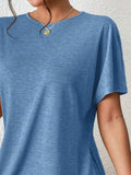 Casual Round Neck T-Shirt and Shorts Set - Trendsi - Flyclothing LLC