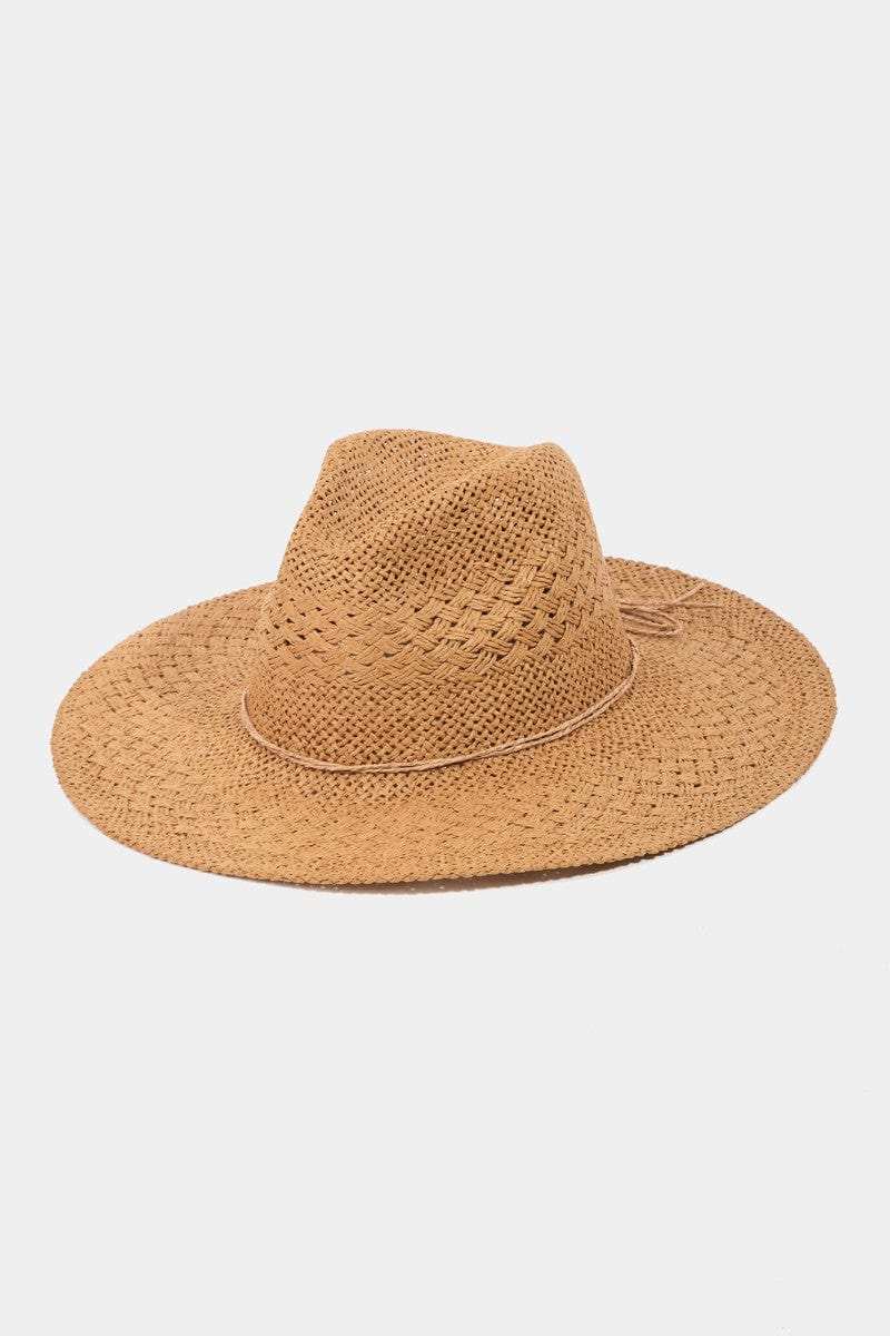 Fame Straw Braided Sun Hat - Trendsi - Flyclothing LLC