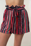 White Birch Full Size High Waisted Striped Shorts - Trendsi - Flyclothing LLC