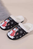 Snowman Round Toe Faux Fur Slippers - Trendsi - Flyclothing LLC