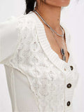 V-Neck Button Up Cropped Cardigan - Trendsi - Flyclothing LLC