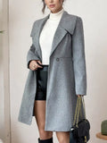 Double-Breasted Wool Blend Coat - Trendsi - Flyclothing LLC