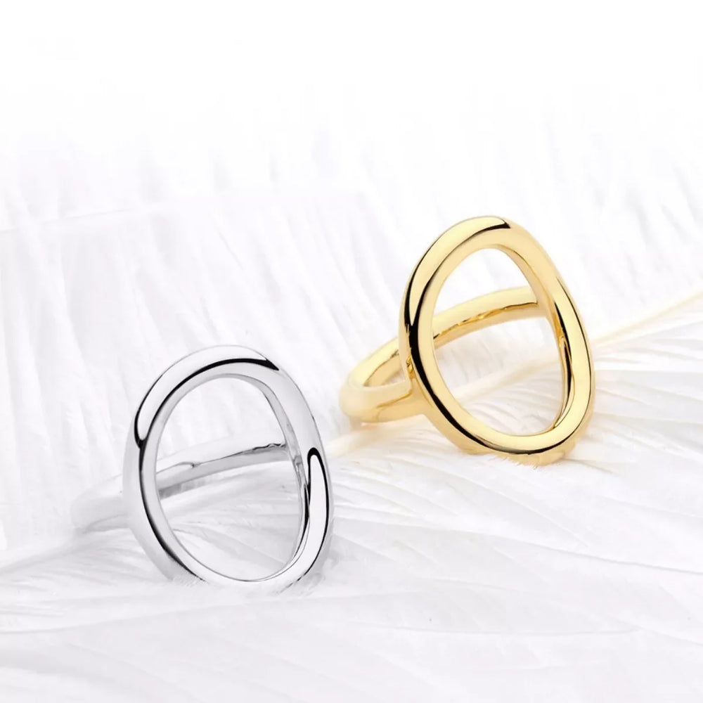 18K Gold-Plated Copper Round Ring - Trendsi - Flyclothing LLC