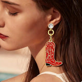 Cowboy Boot Dangle Earrings - Trendsi - Flyclothing LLC