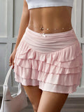 Ruffle Layered Mini Skirt - Trendsi - Flyclothing LLC