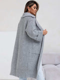 Pocketed Collared Neck Dropped Shoulder Cardigan - Trendsi - Flyclothing LLC