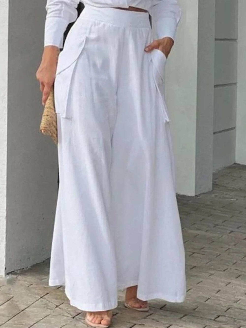 Full Size Long Sleeve Top and Pants Set Plus Size - Trendsi - Flyclothing LLC