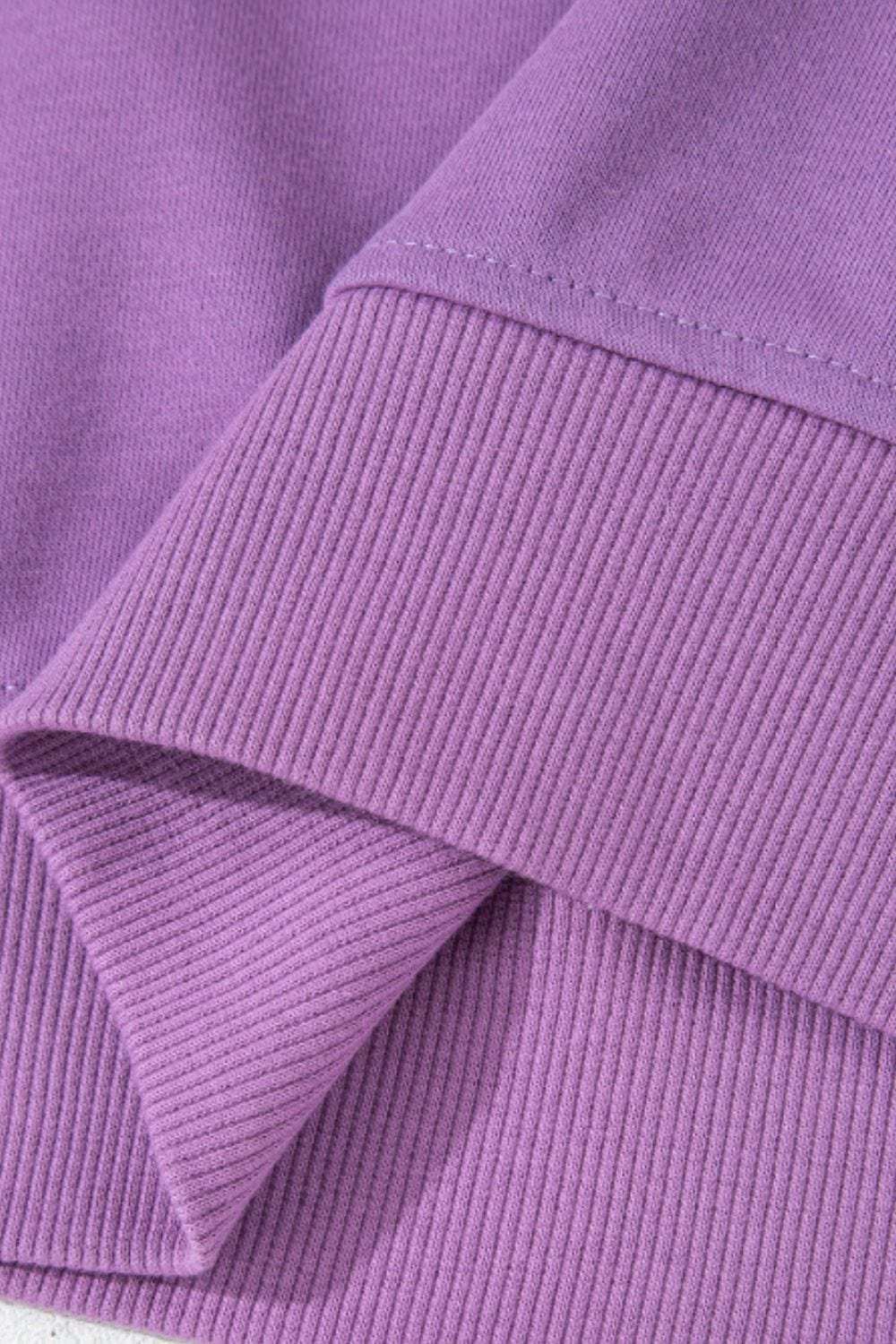 Contrast Round Neck Long Sleeve Sweatshirt - Trendsi - Flyclothing LLC