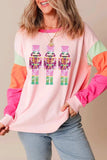 Sequin Nutcracker Round Neck Long Sleeve Top - Trendsi - Flyclothing LLC