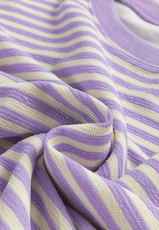 Striped Round Neck Long Sleeve Sweatshirt - Trendsi - Flyclothing LLC