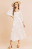 Aemi + Co Ruffled Smocked Square Neck Balloon Sleeve Dress - Trendsi - Flyclothing LLC