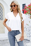 V-Neck Flutter Sleeve T-Shirt - Trendsi - Flyclothing LLC