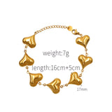 18K Gold-Plated Heart Charm Bracelet - Trendsi - Flyclothing LLC