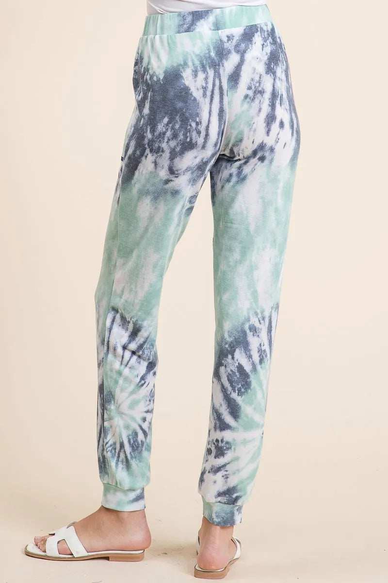 BiBi Tie Dye French Terry Casual Sweat Pants - Trendsi - Flyclothing LLC