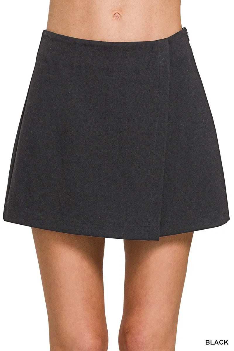 Zenana Wrap Front Skort - Trendsi - Flyclothing LLC