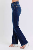 Judy Blue Full Size Raw Hem Straight Leg Jeans - Trendsi - Flyclothing LLC