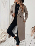 One Button Wool Blend Overcoat - Trendsi - Flyclothing LLC
