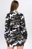 American Bazi Camouflage Cropped Jacket with Chains - Trendsi - Flyclothing LLC
