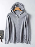 Men's Plus Size Zip Up Long Sleeve Hooded Cardigan - Trendsi - Flyclothing LLC