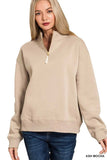 Zenana Fleece Half Zip Sweatshirt - Trendsi - Flyclothing LLC
