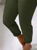 High Waist Belted Slim Fit Ankle Pants - Trendsi - Flyclothing LLC