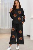 Sequin Patch Pumpkin Top and Pants Set - Trendsi - Flyclothing LLC