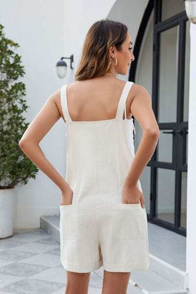 Knotted Strap Romper with Pockets - Trendsi - Flyclothing LLC