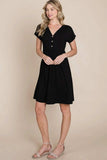BOMBOM V-Neck Short Sleeve Dress - Trendsi - Flyclothing LLC