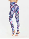 Printed Wide Waistband Active Leggings with Stirrups - Trendsi - Flyclothing LLC