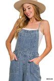 Zenana Denim Medium Washed Wide Leg Overalls - Trendsi - Flyclothing LLC